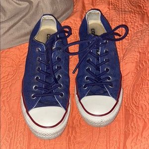 Blue and red converses.